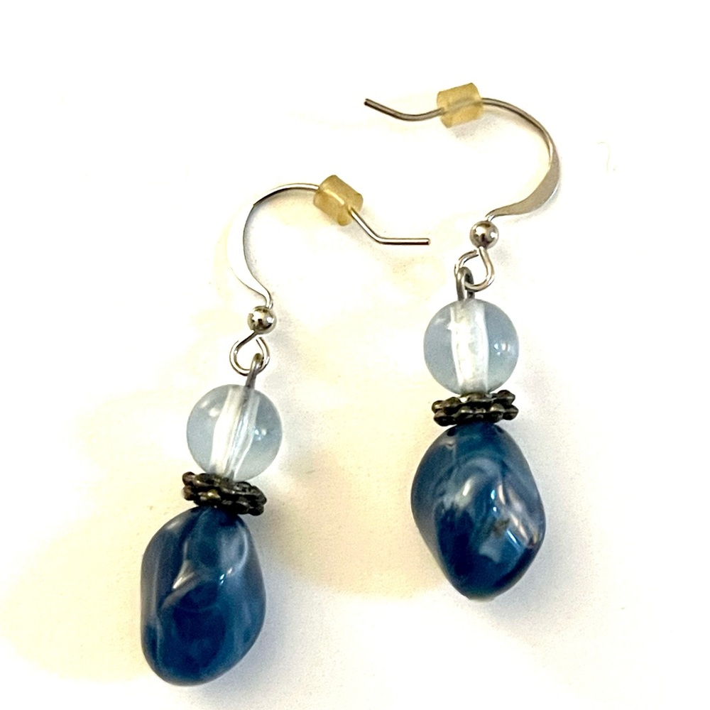 Blue teardrop earrings